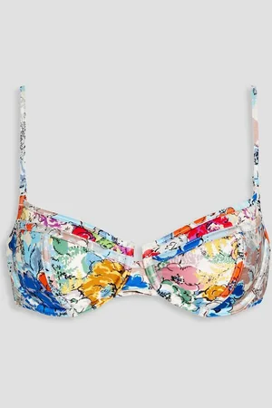 ZIMMERMANN Floral-print bikini top - White
