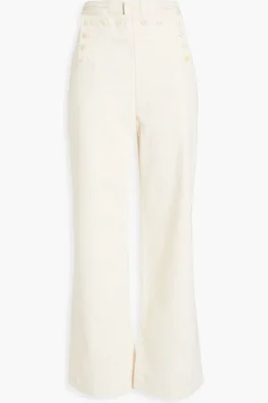 Tory Burch High-rise wide-leg jeans - White