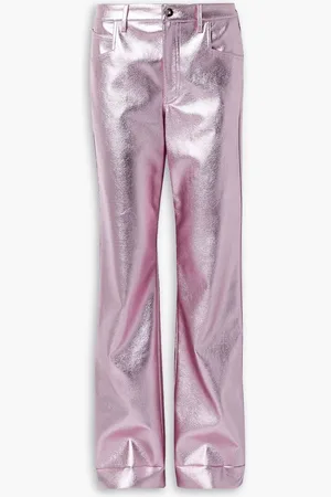 Alix NYC Jay metallic faux leather straight-leg pants - Pink