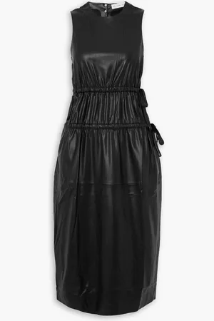 Proenza Schouler Tiered gathered faux leather midi dress