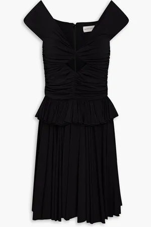 MAGDA BUTRYM Off-the-shoulder ruched cutout stretch-crepe mini dress