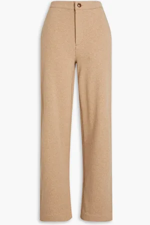 Vince French cotton-blend terry straight-leg pants - Neutral