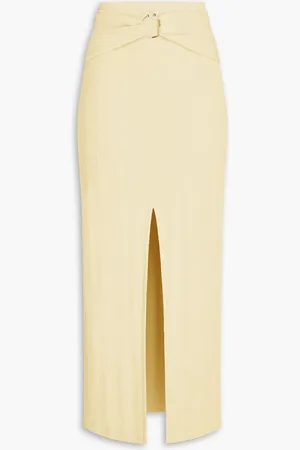 Nanushka Muyta ring-embellished cotton-blend chenille maxi skirt - Yellow