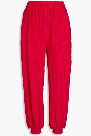 ALEXANDRE VAUTHIER Cotton-blend terry jacquard track pants - Pink