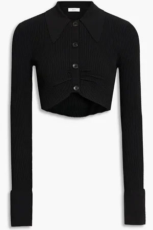 A.L.C. Ashlyn cropped gathered ribbed-knit top