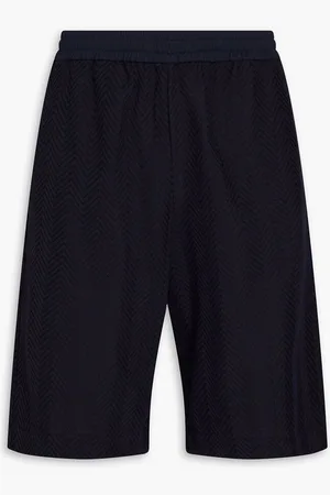 Missoni Crochet-knit cotton-blend shorts - Blue
