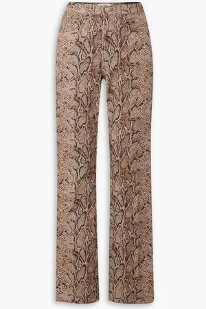 Reformation Snake-print high-rise bootcut jeans
