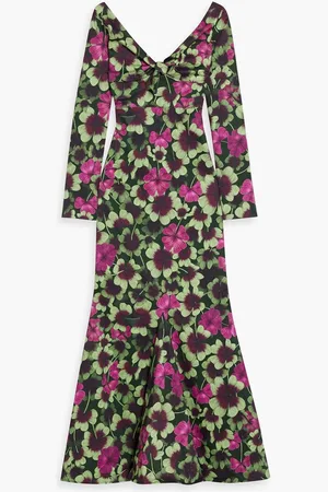 Agua by Agua Bendita Nube Fortuna floral-print cotton-blend maxi dress - Purple