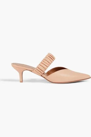 MALONE SOULIERS Matilda gathered leather mules - Orange