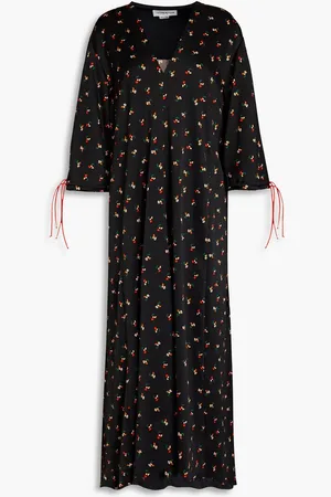 Victoria Beckham Floral-print satin-crepe midi dress