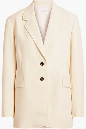 Frame Frayed twill blazer - White