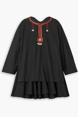Altuzarra Hari embellished embroidered cotton-twill mini dress