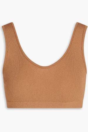 Zeynep Arcay Ribbed-knit bra top - Brown