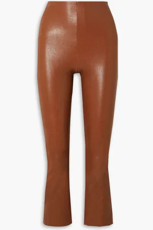 Commando Cropped faux stretch-leather flared pants