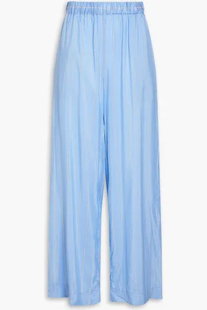LE KASHA Nadine Harper striped silk straight-leg pants - Blue
