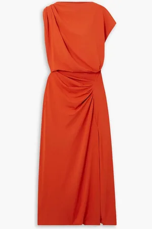 Marant Etoile Naerys asymmetric draped jersey midi dress