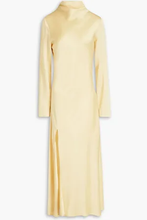 LAPOINTE Satin midi dress - Yellow