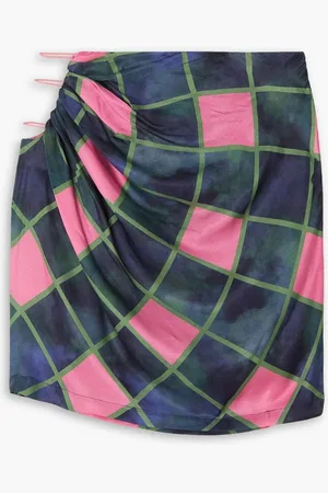 Ahluwalia Patel cutout printed satin mini skirt