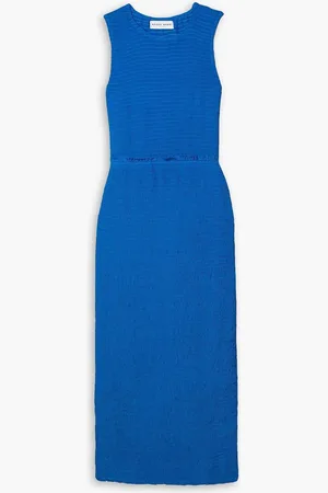 APIECE APART Suenos shirred crepe midi dress - Blue