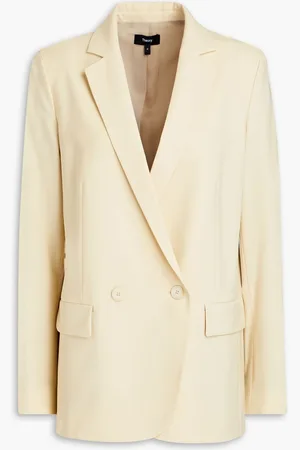 THEORY Double-breasted stretch-wool blazer - Neutral