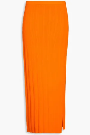 Frame Cutout ribbed-knit maxi skirt