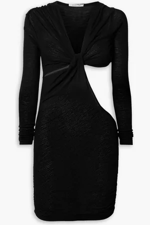 LAQUAN SMITH Twist-front cutout wool mini dress