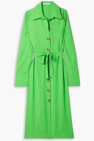 REJINA PYO Estelle crepe midi shirt dress - Green