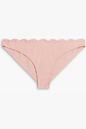 Marysia Santa Barbara textured stretch-crepe mid-rise bikini briefs - Pink