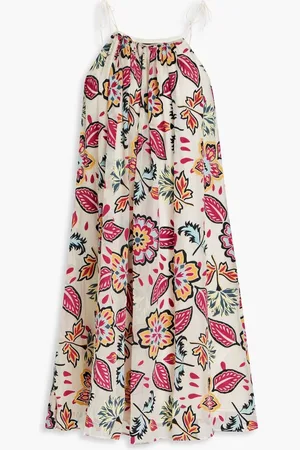 RAG&BONE Bailey gathered floral-print devoré georgette mini dress - White