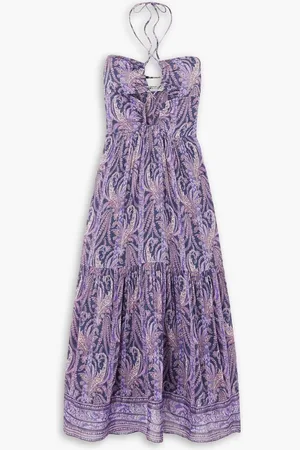 Isabel Marant Birona cutout paisley-print cotton and silk-blend halterneck midi dress
