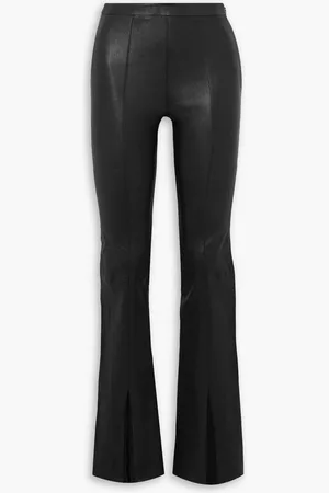 SPRWMN Paneled leather flared pants