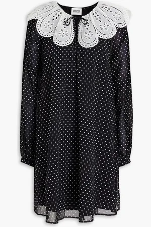 Claudie Pierlot Broderie anglaise-trimmed georgette mini dress