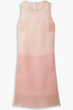 Lafayette 148 Layered color-block silk-organza dress - Pink