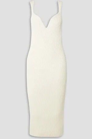 Khaite Alessia ribbed cotton-blend midi dress