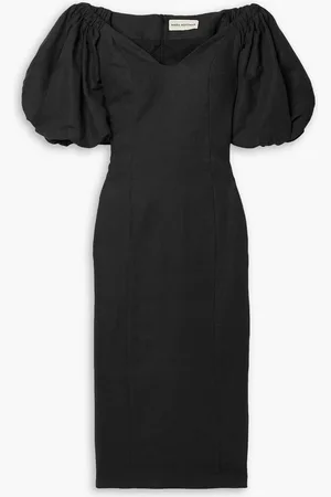 Mara Hoffman Namari off-the-shoulder linen and cotton-blend twill midi dress