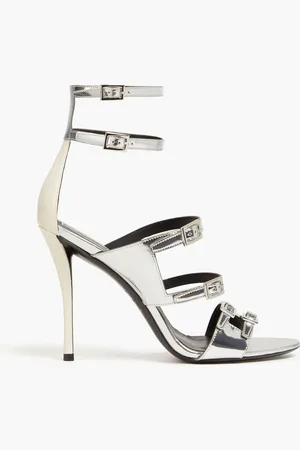 Roger Vivier Smooth and mirrored-leather sandals - Metallic