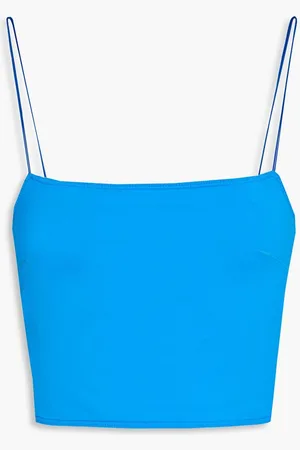 Jacquemus Pomelo cropped stretch-jersey top - Blue