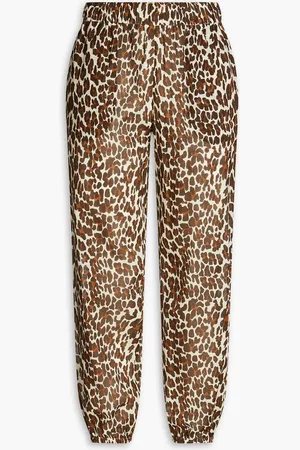Tory Burch Reva leopard-print cotton tapered pants