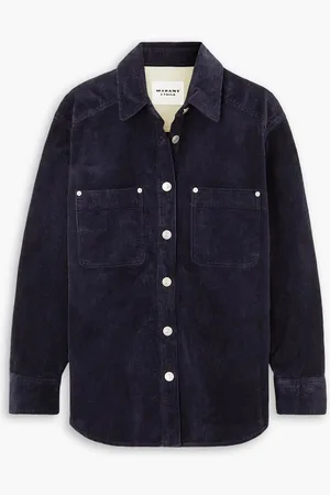 Marant Etoile Randal cotton and linen-blend corduroy shirt - Blue