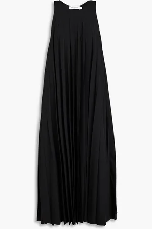 Maison Kitsuné Pleated stretch-crepe midi dress
