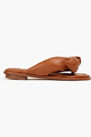 ALEXANDRE BIRMAN Soft Clarita bow-embellished padded leather sandals - Brown