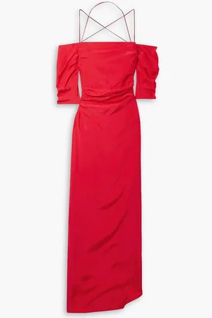 GAUGE81 Samaca cold-shoulder ruched silk maxi dress