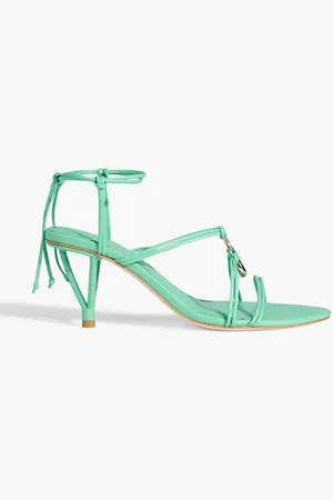 AJE Leda embellished leather sandals - Green