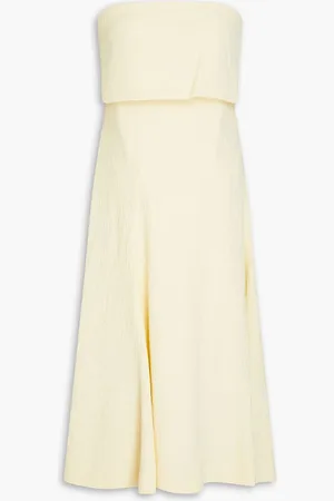 BITE Artist strapless crepe midi dress - Yellow