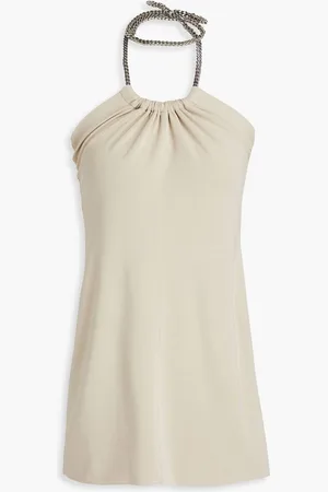 1017 ALYX 9SM Open-back embellished woven mini dress - Neutral