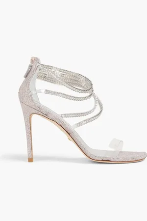 Stuart Weitzman Super Glam 100 embellished PVC and lamé sandals - Pink