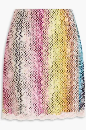 Missoni Lace-trimmed crochet-knit mini skirt