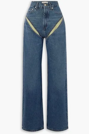Y / PROJECT High-rise cutout straight-leg jeans - Blue