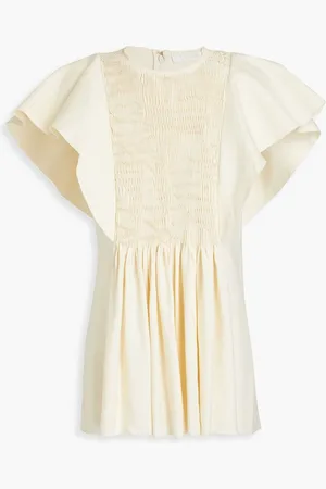 Chloé Shirred twill top - White
