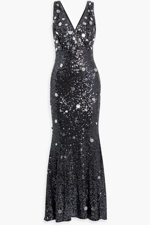 Badgley Mischka Sequined tulle gown - Metallic